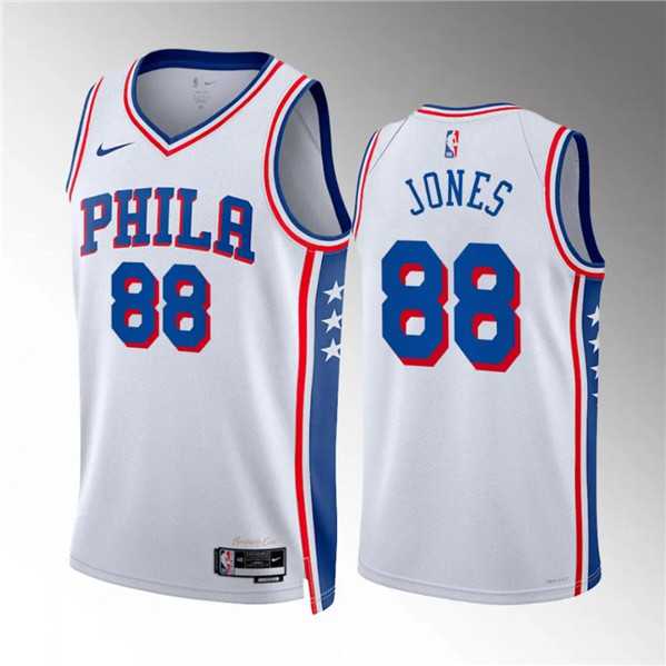 Men's Philadelphia 76ers #88 Kai Jones White Association Edition Stitched Jersey Dzhi